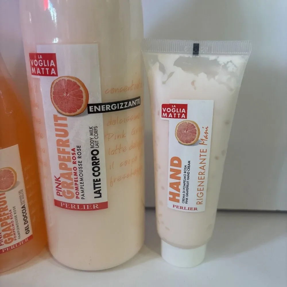 Perlier La Voglia Matta Pink Grapefruit Body Milk, Shower Gel (x2), Hand Cream